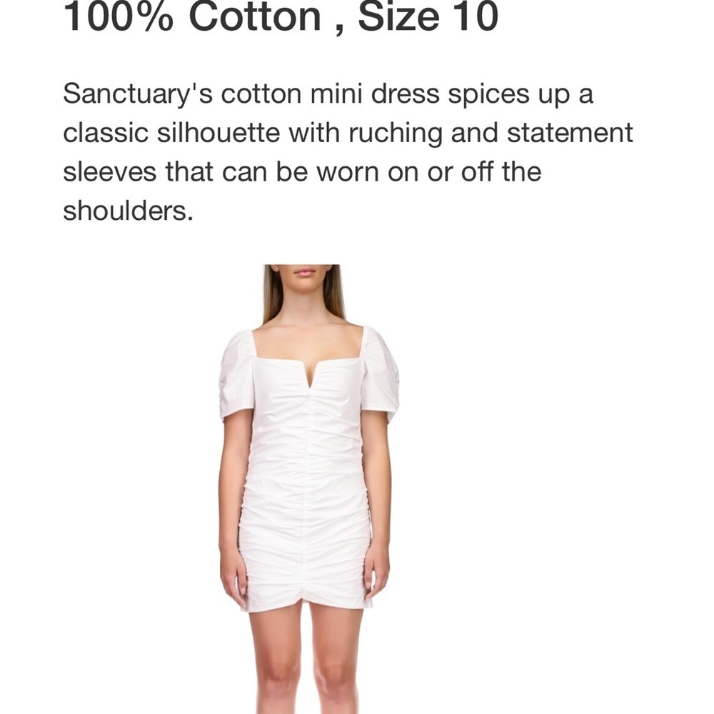 Sanctuary White Ruched Mini Dress - Picture 4 of 4
